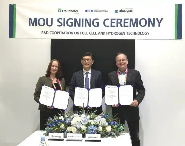 MOU with Korea Shipbuilding and Offshore Engineering and Fraunhofer Institute for Ceramic Technologies and Systems